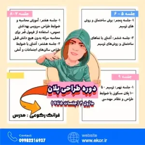 چارت آموزشی جلسات ماژول ۲ دوره طراحی پلان – از جلسه ۵ تا ۹